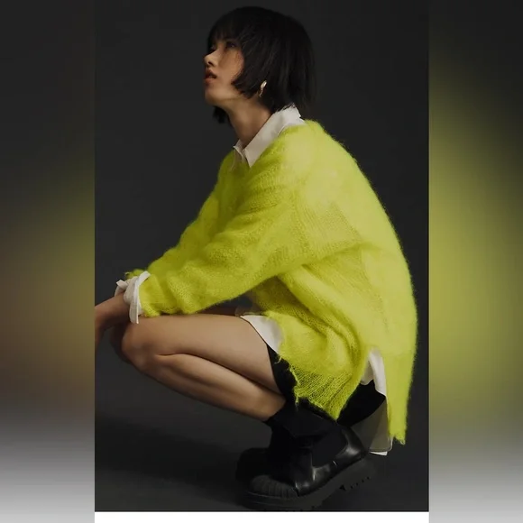 Anthropologie womens NWT THE POSEY STITCHY DISTRESSED WOOL-BLEND cozy causal - Picture 4 of 10